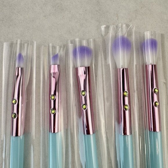 Slmissglam 5-Piece Ombre Eye Makeup Brush Set Stay Sparkly Ultra-Soft Aqua NEW - Picture 4 of 7